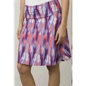 Prana Skirt Size XS Purple Orange Ikat Print Stretch Activewear Athleisure